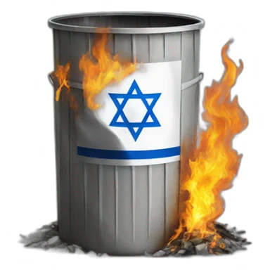 Israel inside burning trash sticker