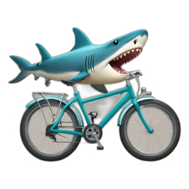 Vélo sur un requin sticker