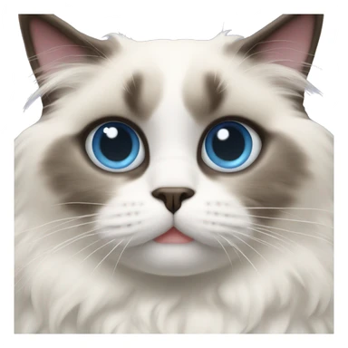 Ragdoll cat with hearts for eyes sticker