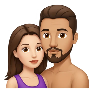 Intimate sfw between white brunette and tan Latino with goatee lover sticker
