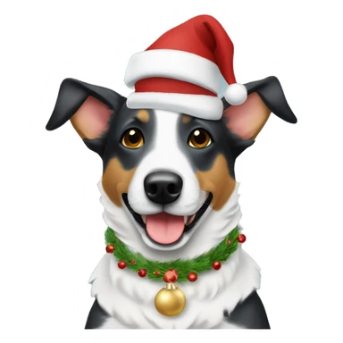 Cattle dog Christmas  sticker