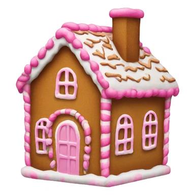 Gingerbread house with pink accents sticker