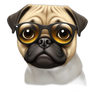 Pug wearing sun glasses sticker