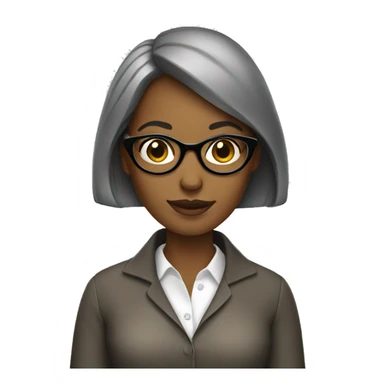 woman in glasses with notebook sticker