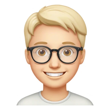 smiling person with glasses portrait sticker