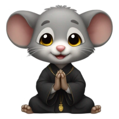 possum praying in priest attire sticker