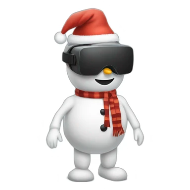 full body christmas-snowman in vr headset sticker