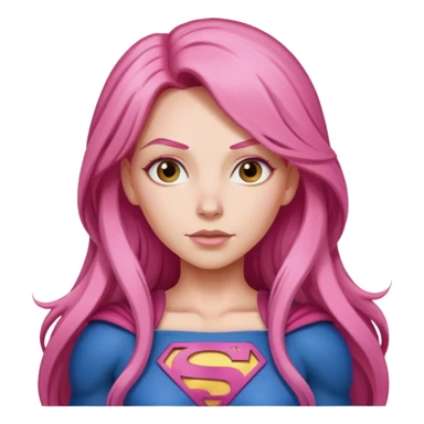 super woman with long pink hair sticker