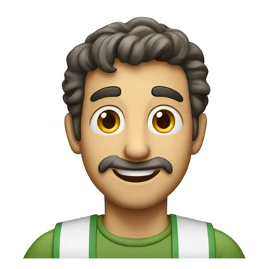 Smiling Italian man have a surprised sticker