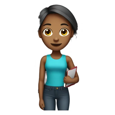 black teenage female with straight hair with a clipboard sticker