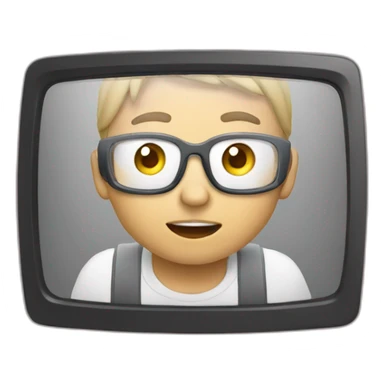 person watching a video sticker