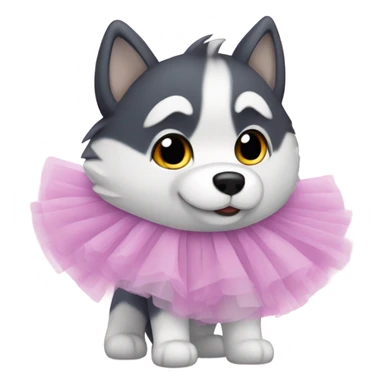 Husky wearing tutu sticker