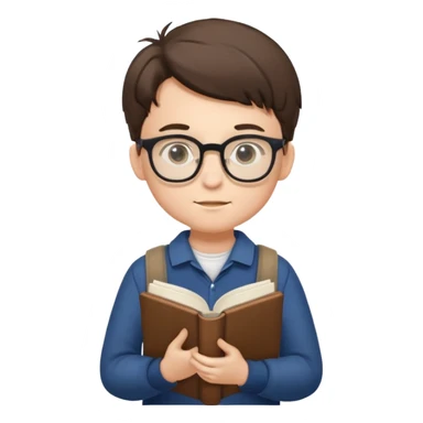 boy focused on studying full body sticker