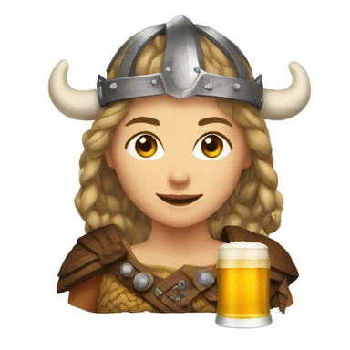 viking woman beer sticker