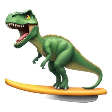 Dinosaur surfing with a cigarette  sticker
