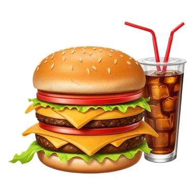Meal combo with cold drink sticker