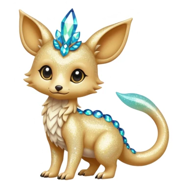 Cool cute Kawaii fantasy animal sparkle Fionbri-Vernid-creature by griffsnuff & LiLaiRa & Falvie full body sticker