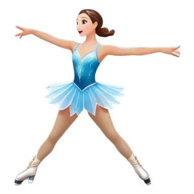 An icon of a theatrical ice show with close-up costumed figure skater performing a dramatic scene on a glowing ice stage. Spotlights, colorful scenery, and a cheering audience in a grand arena convey the magic and artistry of the ice performance. Transparent background included. sticker