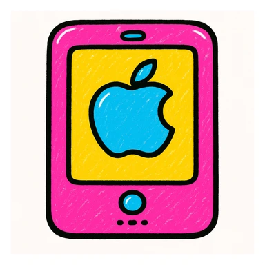 pink iPad in y2k style, shiny, playful, retro tech vibes sticker