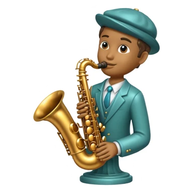 statue playing saxophone sticker