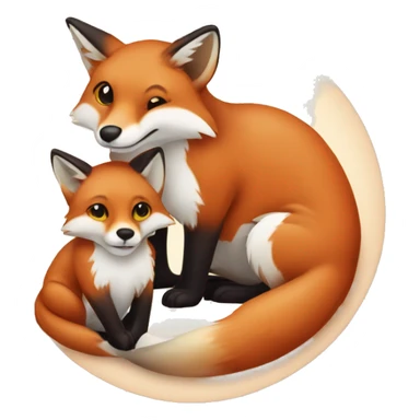 pregnant fox with baby lynx inside stomach sticker