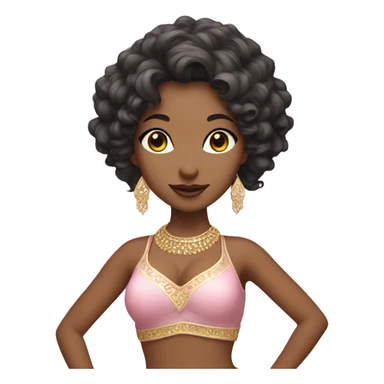 bellydancer with short curly hair and light pink costume sticker