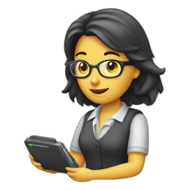 clerk girl with the dataphone sticker