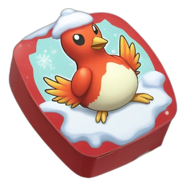 Pokemon Delibird Badge Winter Slowflake GiftBox sticker