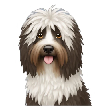 ungarian brown and white puli sticker