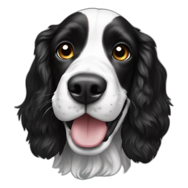 black and white Springer Spaniel sticker