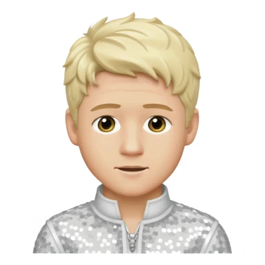 Niall Horan from One Direction with light skin, blonde hair, white sequin outfit sticker