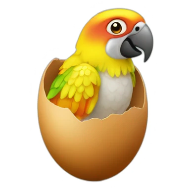 parrot in egg sticker