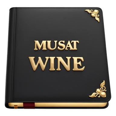 black book with the inscription muscat wine sticker