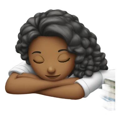 pretty school girl sleeping on desk sticker