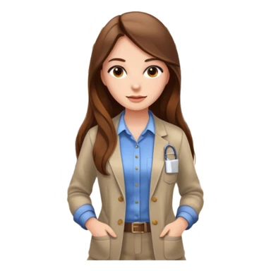 beautiful girl with long brown hair constructing new lounge room sticker