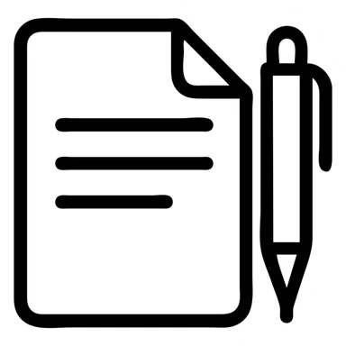 minimalist paperwork and pen, flat design, paper stack with pen, soft gray and white, no text sticker