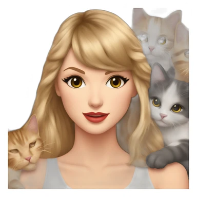 Taylor Swift and her cats sticker