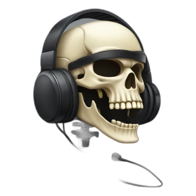 Military Skeleton mask with a long black mask underneath it and headset with a microphone sticker