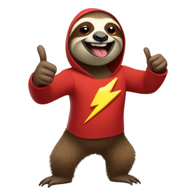 sloth The Flash shows thumbs up sticker