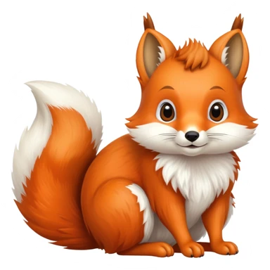 cute fox squirrel sticker