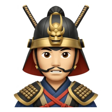 Samurai with helmet and a mask sticker