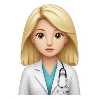 Cosmiatra en spa rubia balayage cabello hasta la cintura sticker