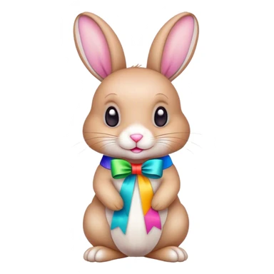 Rabbit with ribbon sticker
