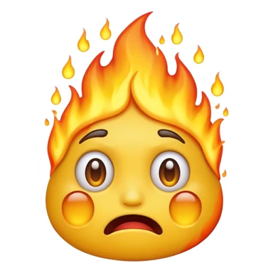The emoji yellow On fire Scared sticker