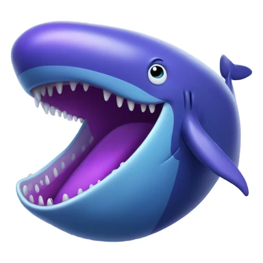 Blue whale purple, open mouth sticker