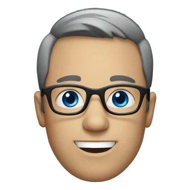 man with glasses and blue eyes welcoming  sticker
