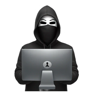 Computer hacker wearing  anonymous mask sticker