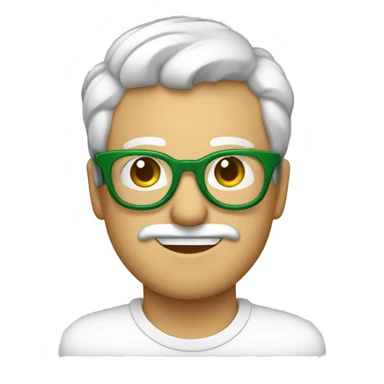 señor con canas, camisa blanca y lentes verdes de aumento  sticker