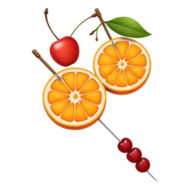 orange slice and cherry on a skewer sticker