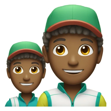 boys with smiles in hats with tennis rackets sticker
